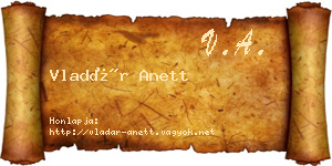 Vladár Anett névjegykártya